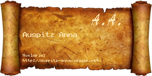 Auspitz Anna névjegykártya